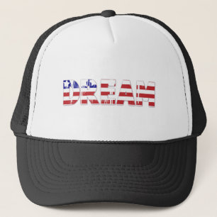 The word "Dream" with American flag Trucker Hat