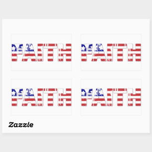 The word Faith with Patriotic American Flag Rectangular Sticker