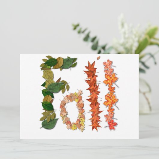 The word " Fall " written in leaf graphics (Standing Front)