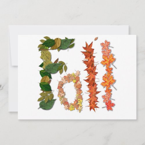 The word  Fall  written in leaf graphics