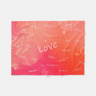 The word LOVE in many different languages Fleece Blanket