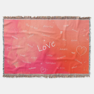 The word LOVE in many different languages Throw Blanket