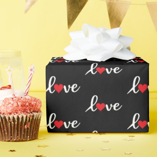 The Word Love Wrapping Paper (Birthday Party)