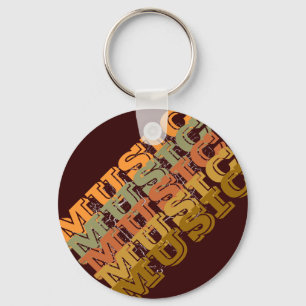 the word MUSIC Keychain