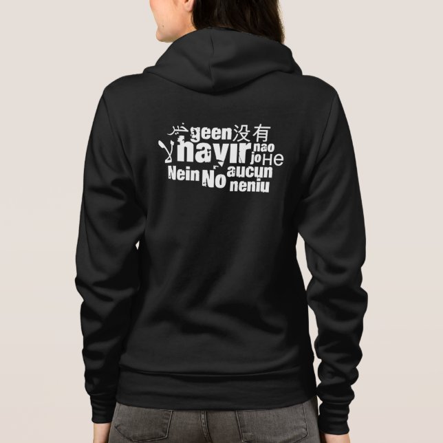 The word "No" in different languages Hoodie (Back)