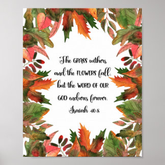 The Word Of Our God, Isaiah 40:8, Watercolor Poster