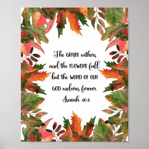 The Word Of Our God Isaiah 408 Watercolor Poster