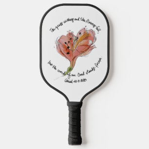 The Word of our God Stands Forever flower artwork  Carbon Fiber Pickleball Paddle