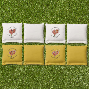 The Word of our God Stands Forever flower artwork Cornhole Bags