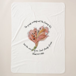 The Word of our God Stands Forever flower artwork Sherpa Blanket