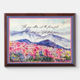 The word of our God stands plaque