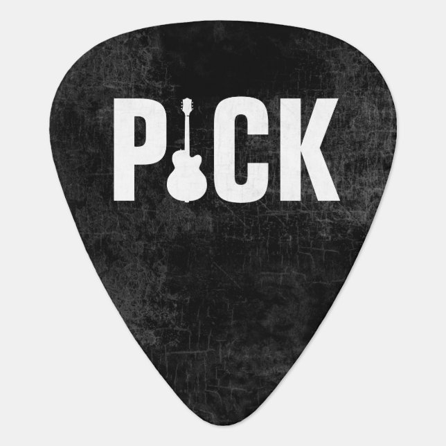 the word PICK with a guitar-image (Front)