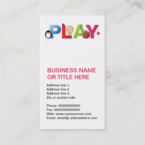 the word play business cards