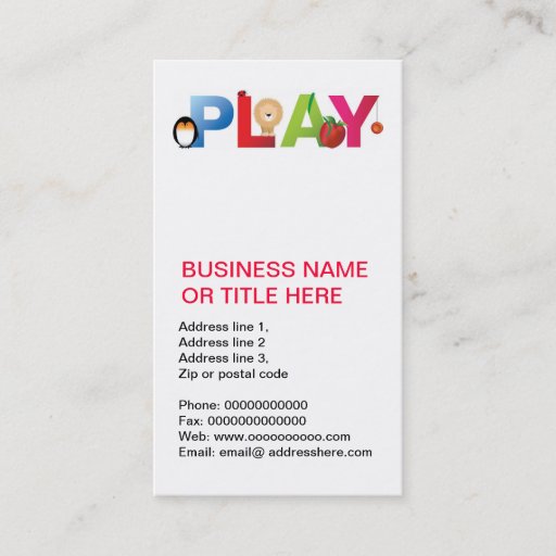 Customizable the word play business cards