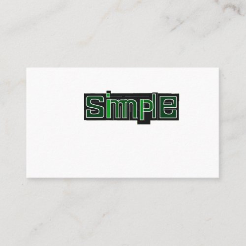 The word simple written in breaking bad style business card