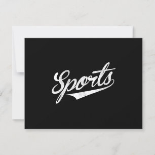 The word Sports A funny ironic design that says S RSVP Card