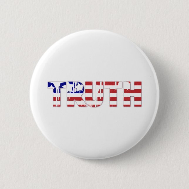 The word " Truth"  with American flag Button (Front)