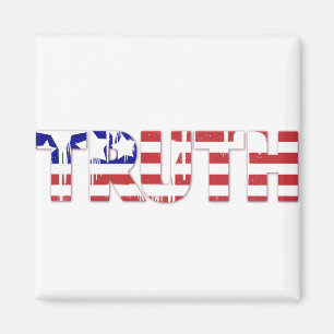 The word " Truth"  with American flag Magnet