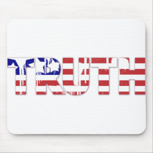 The word " Truth" with American flag Mouse Pad