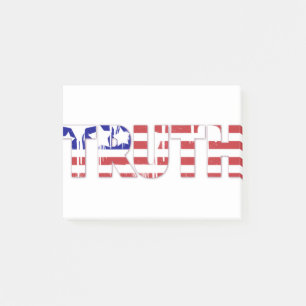 The word " Truth" with American flag Post-it Notes