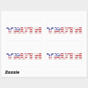 The word Truth with Patriotic American Flag Rectangular Sticker
