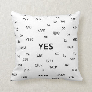 The word YES and NO in many different languages  - Throw Pillow