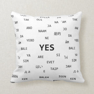 The word YES and NO in many different languages - Throw Pillow