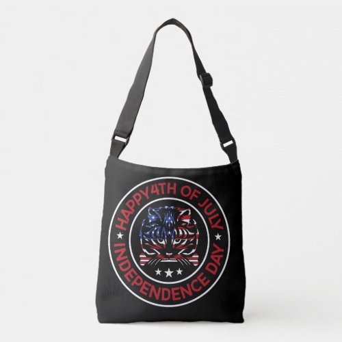 The words 4th of july crossbody bag