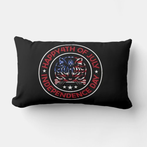 The words 4th of july lumbar pillow