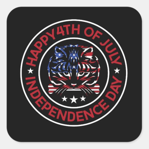 The words 4th of july square sticker