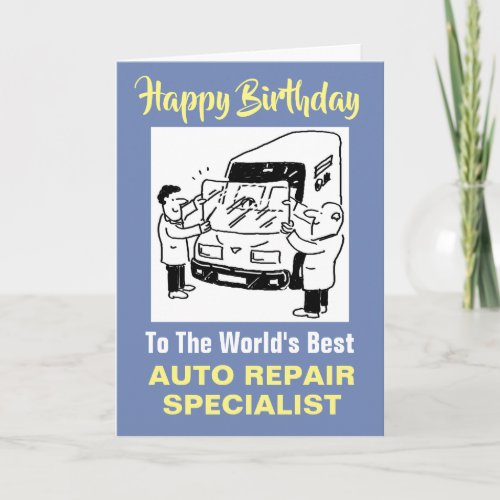 The Words Best Auto Repair Specialist Card