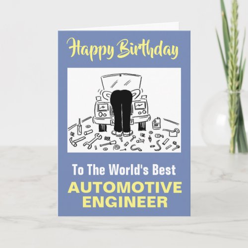 The Words Best Automotive Engineer Card