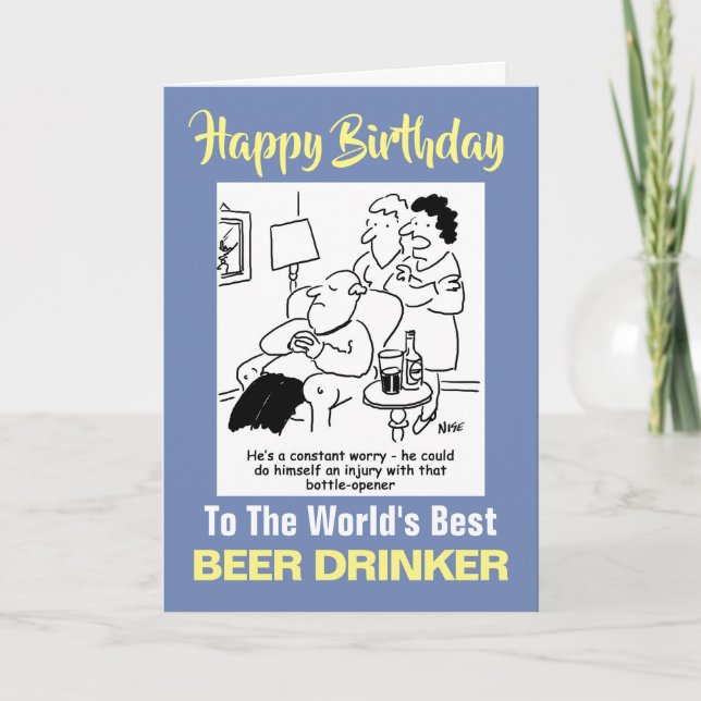 The Word's Best Beer Drinker - Happy Birthday Card (Front)