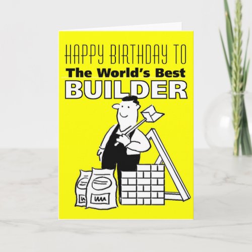 The Words Best Builder _ Happy Birthday Card