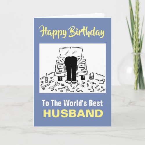 The Words Best Car Mechanic Husband Card