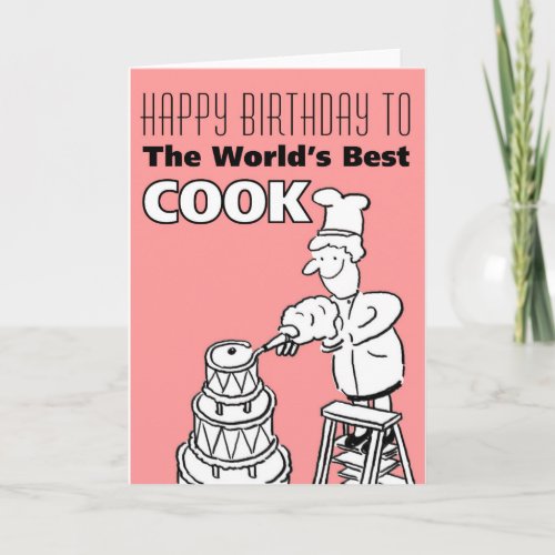 The Words Best Cook _ Happy Birthday Card