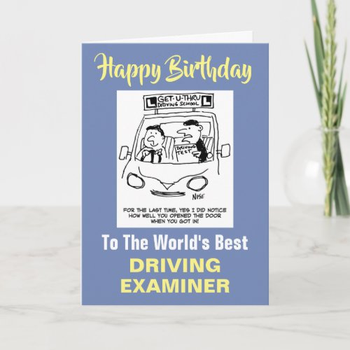 The Words Best Driving Examiner Card