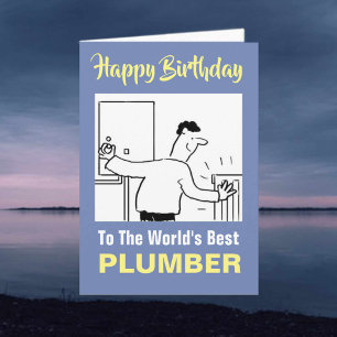 The Word's Best Plumber - Happy Birthday Card