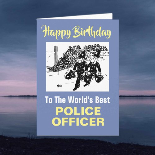 The Words Best Police Officer _ Happy Birthday Card