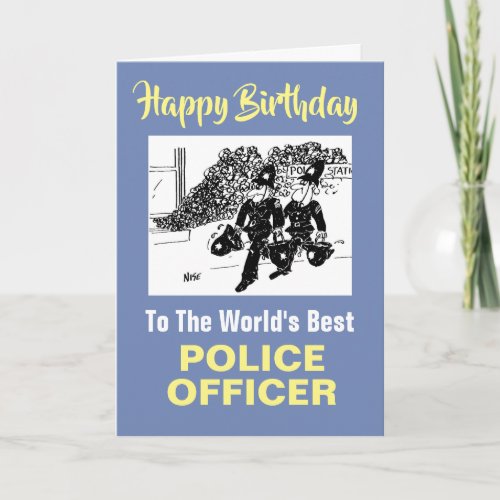 The Words Best Police Officer _ Happy Birthday Card
