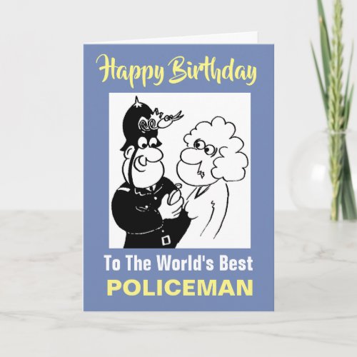 The Words Best Policeman _ Happy Birthday Card