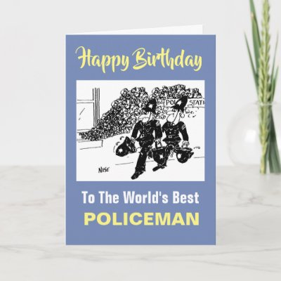 The Word's Best Policeman - Happy Birthday Card