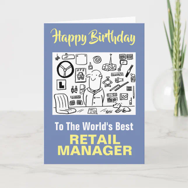 The Word's Best Retail Manager Happy Birthday Card | Zazzle