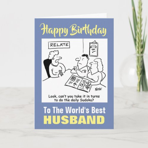 The Words Best Sudoku Player Husband Card