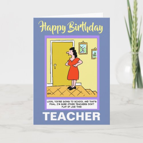 The Words Best Teacher _ Happy Birthday Card