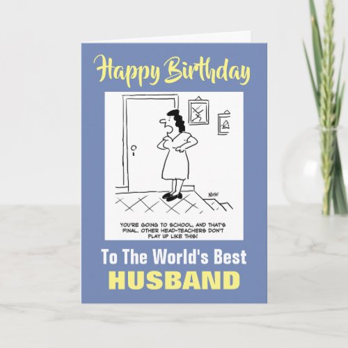 The Words Best Teacher Husband _ Happy Birthday Card