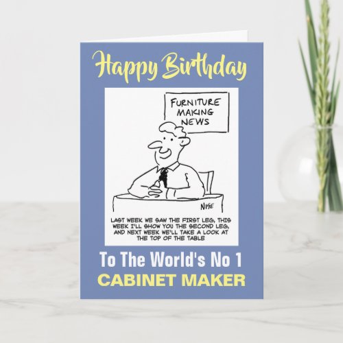The Words No 1 Cabinet Maker _ Happy Birthday Card