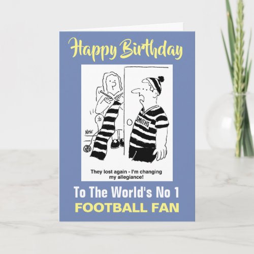 The Words No 1 Football Fan _ Happy Birthday Card