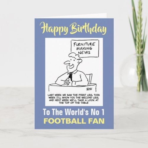 The Words No 1 Football Fan _ Happy Birthday Card