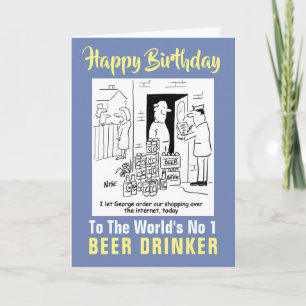 The Word's Number 1 Beer Drinker - Happy Birthday Card